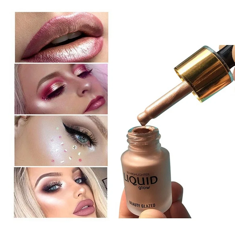 Ультраконцентрированный косметический жидкий текстовый маркер Make Up хайлайтер тональный крем перламутровый для лица светящийся жидкий