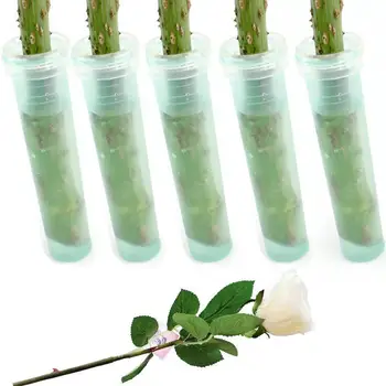 

HiMISS 1PCS/25PCS Translucent Green Floral Water Tubes with Cap Fresh Flower Rose Vials for Floral Arrangements