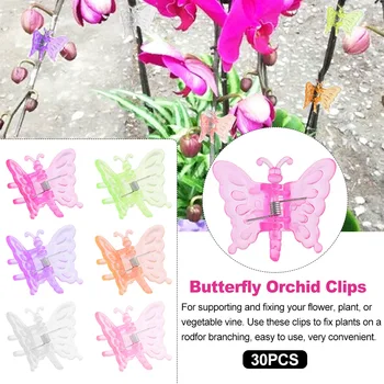 

30pcs Tomato Stem Bonsai Vine Mini Garden Tool Roses Plant Flower Support Butterfly Orchid Clips Cucumbers Hair Accessory Cute