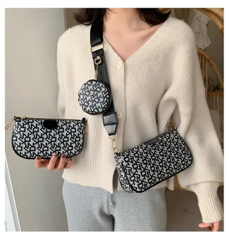 

3Pcs/set Women crossbody Shopping Bags PU leather Luxury Totes Female Casual Shoulder Chromatic Bag Lady Letter Beach Handbags