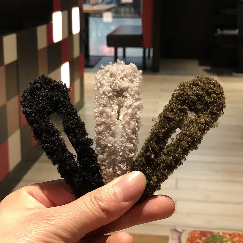 Корейские женские заколки для волос из искусственного меха, мягкие заколки для волос, детские заколки для волос в форме капли, заколки для волос для девочек, заколки, аксессуары для волос