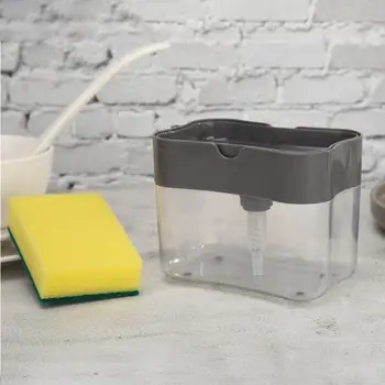 

2-in-1 Sponge Box With Soap Dispenser Double Layer Kitchen Plastic Soap Dispenser Sponge Scrubber Holder Case Boite Rangement