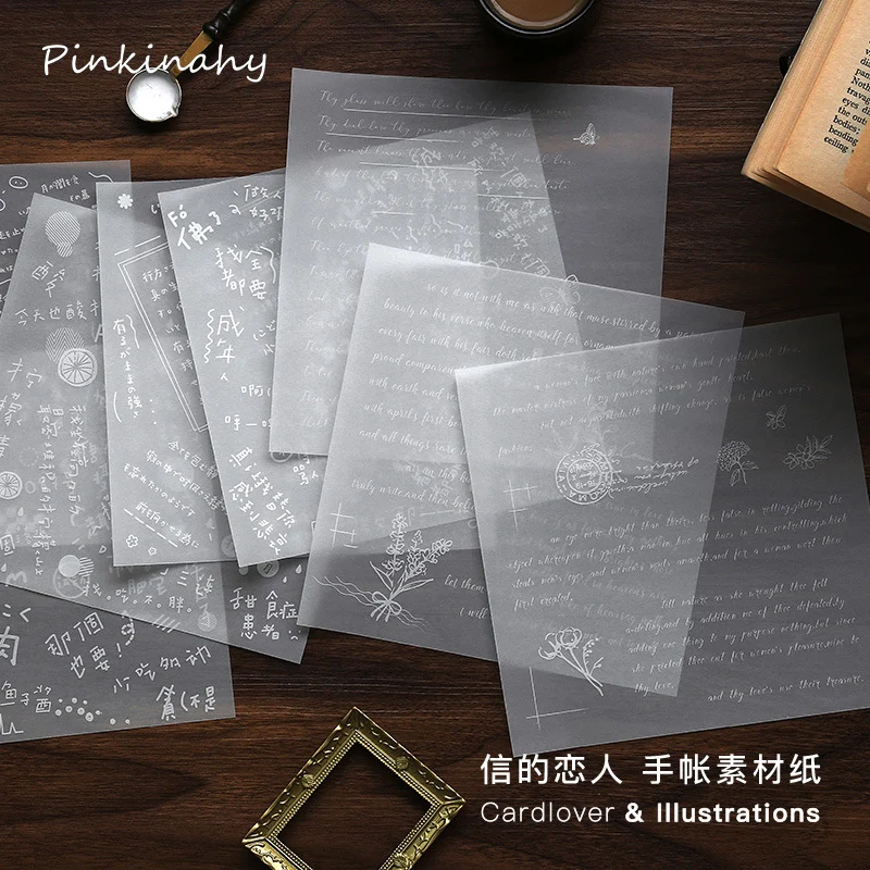 

Vintage English Poetry Plants Bullet Journal Transparent paper Memo Pad Sticky Note Memo Notepad School Office Supply Stationery