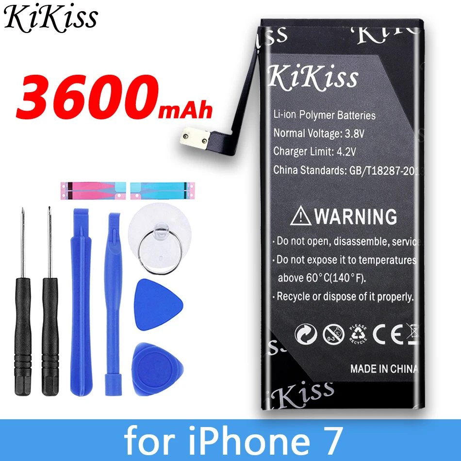 KiKiss батарея для Apple iPhone SE 4S 5S 5C 6 7 сменная батарея для iPhone iPhone6 iPhone7 iPhone5S батареи для мобильных телефонов - Цвет: For iPhone 7