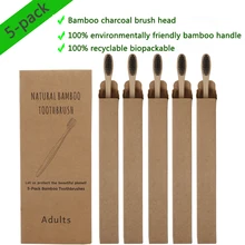 5 шт. мягкие щетинки бамбуковые черные зубные щетки уход за полостью рта Зуб Щетка экологически Полезная зубная щетка
