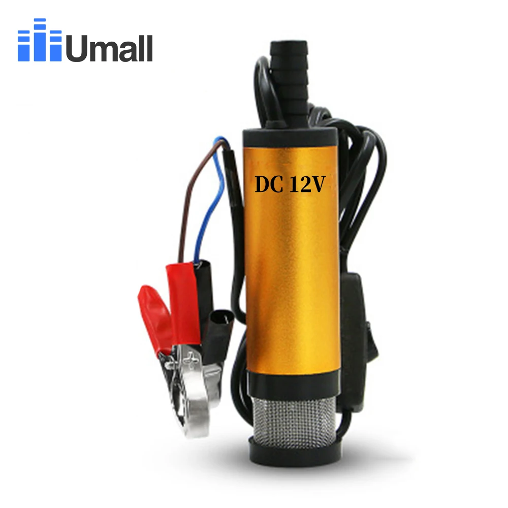External 12V clip Портативный мини 12 В 24 В DC Электрический погружной насос для перекачки дизельного масла воды корпус из алюминиевого сплава 12л/мин топливоперекачивающий насос - Напряжение: External 12V clip