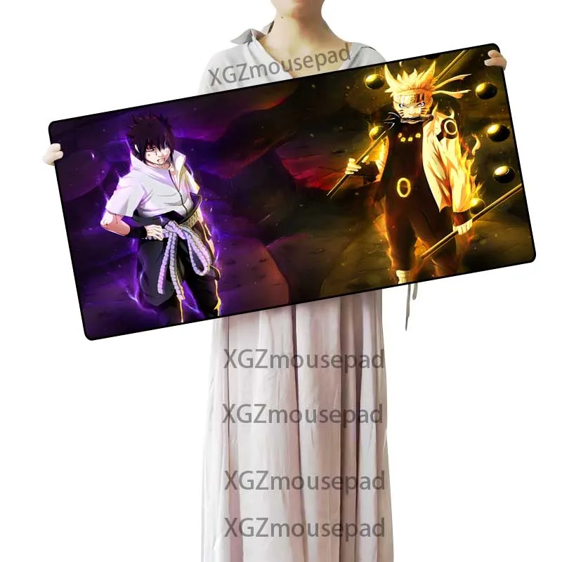 XGZ Naruto Sasuke Экстра большой коврик для мыши черный изысканный замок край