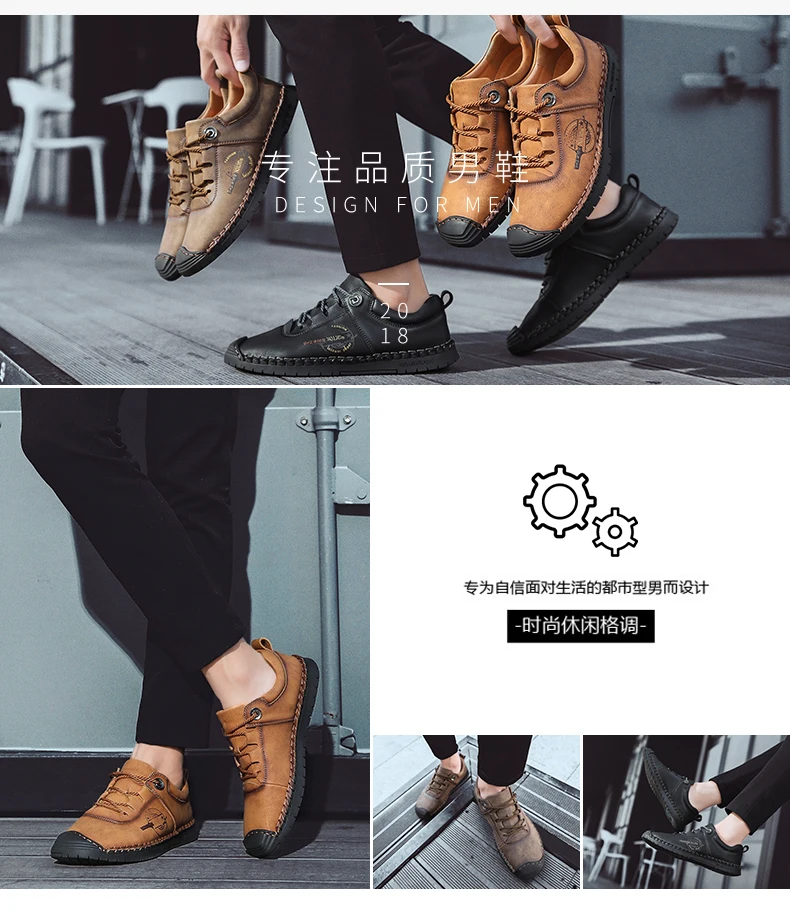 New Split Leather Men Casual Shoes Fashion Top Quality Driving Moccasins Slip On Loafers Men Flat Shoes Men's shoes