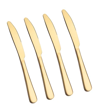 

Spklifey Knife Steak 304 Stainless Steel 4Pcs/set Gold Silver Steak Knife Table Knives Set Restaurant Cutlery Dinnerware set