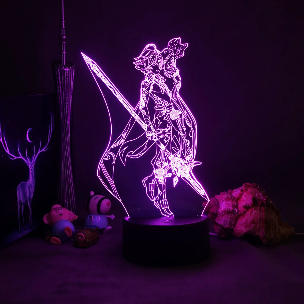 3d Illusion Night Light Genshin Impact Lamp Hot Game Light For Bedroom
