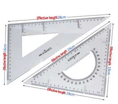 Треугольная линейка большого размера, прямоугольная линейка для правой руки, треугольная линейка 6430 chiban, 30 наборов, Органическая линейка, прозрачная ps линейка