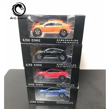 

3pcs/lot Wholesale JK 1/32 Scale Car Model Toys JAPAN Honda Civic Sound&Light Diecast Metal Pull Back Car Model Toy