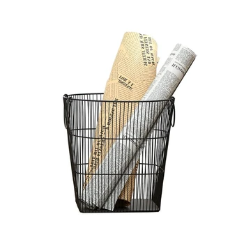 

Magazine storage basket home wrought iron snacks finishing basket Nordic simple wrought iron storage basket bath basket