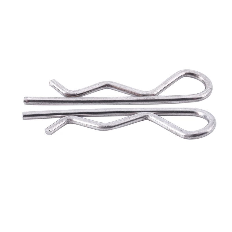 50pcs 1.5mmx35mm Stainless Steel R Shaped Cotter Clip Pin Silver