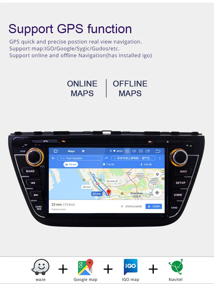 Discount TOPBSNA 8 inch Android 9.0 Car DVD Player For Suzuki SX4 S-Cross 2014 2015 2016 WIFI Multimedia GPS Stereo 2 Din Car Radio Audio 5