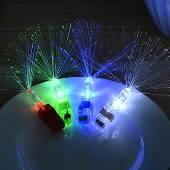 

12Pcs Optical Fiber Finger Light LED Flashing Light Fiber-Optic Finger Lights Props LED Laser Lights (Mixed Color)