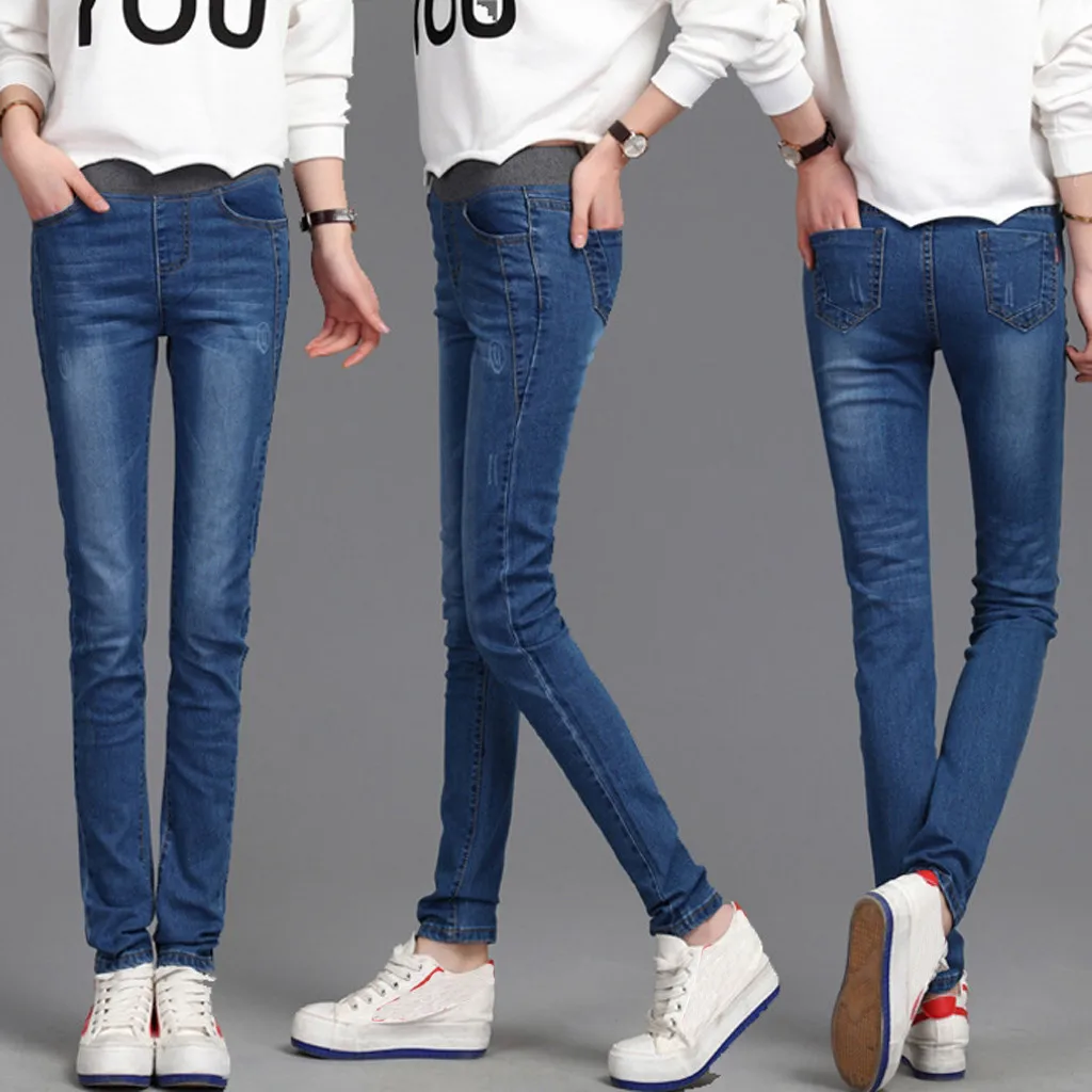 Теплые зимние женские джинсы из флиса с высокой талией, обтягивающие женские джинсы, женские зимние джинсы размера плюс, Стрейчевые бархатные брюки# G30