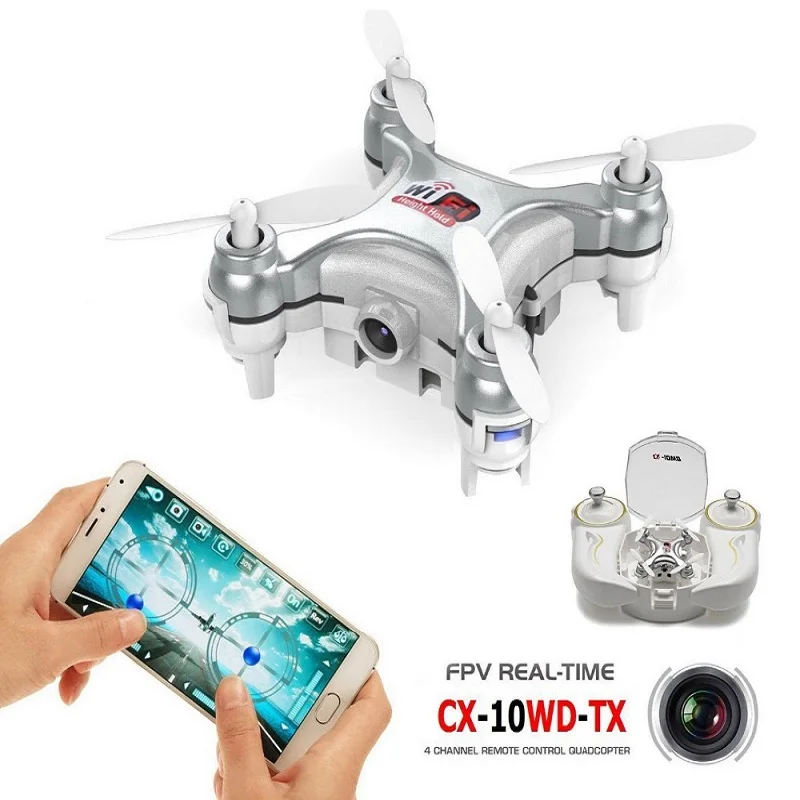 Skup RCtown oryginalny Cheerson CX 10W 4CH 6 Axis Gyro, Wifi dron fpv RTF 3D wywinięcie Mini zdalnie sterowany quadcopter Drone z 0.3MP kamery