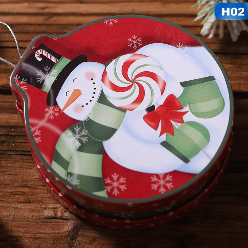 Жестяная банка для конфет детские подарки для рождественской елки орнамент круглая банка для печенья коробка для хранения конфет детский подарок
