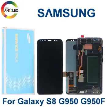

Original LCD screen For Samsung Galaxy S8 With Frame G950 G950F SM-G950FD AMOLED Lcd Display Touch Screen Digitize Dead Pixels