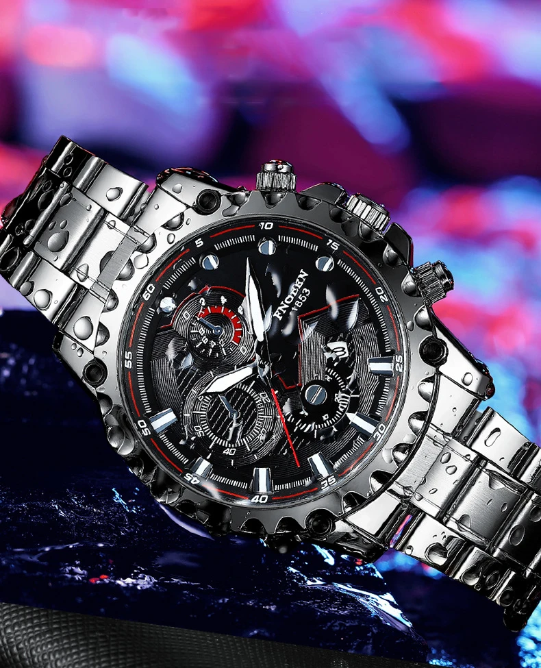 FNGEEN Mens Watches Big Dial Sport Wristwatch Top Brand Luxury Quartz Watch Man Luminous Hands Waterproof Clock Relogio Masculin