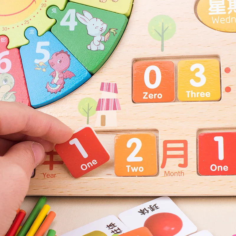 

Montessori Early Childhood Multi-functional Clock Computing Box Chinese Zodiac Teaching Aids Model Mental Arithmetic Training Ch