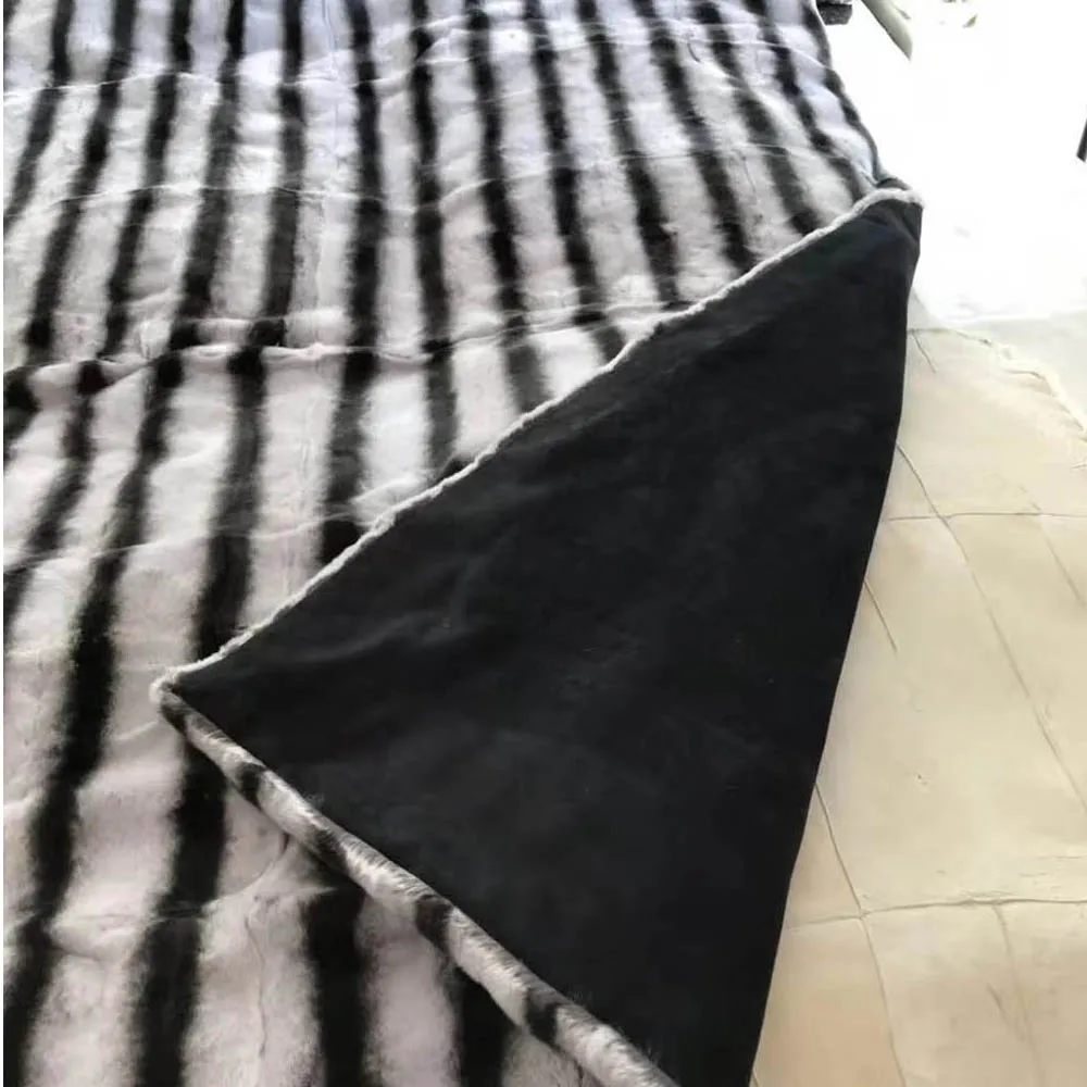 MS.Softex одеяло из шиншиллы и кролика Рекс бросок натурального меха фабрика OEM