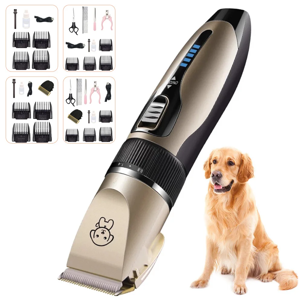 

Pet Hair Clipper, Safe Sharp Strong Grooming Shaver Set With Powerful Motor, Rechargeable Electric Dog Haircut Trimmer