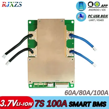 

7S 80A/100A bms 2020 new Li-ion smart bms pcm with android Bluetooth app UART correspondence bms wi software (APP) monitor