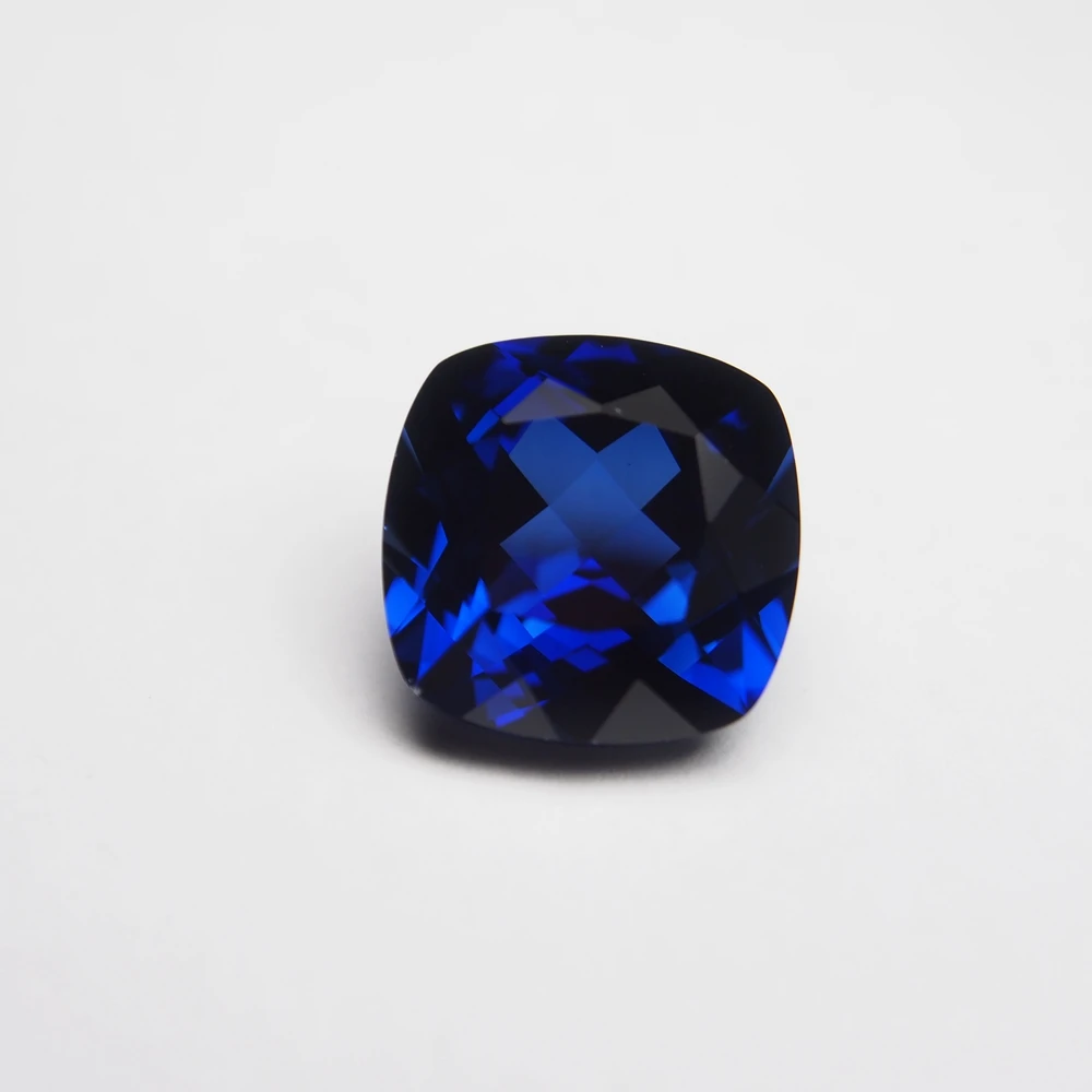 Meisidian10*10mm 5.3 Carats Laboratory Royal Blue Sapphire Gemstone Cushion Cut Corundum Sapphire Stone For Jewelry