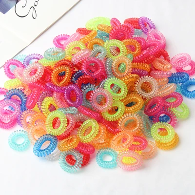 

10pcs Hot summer candy color telephone line hair rope Korean version hair decoration glue woman clip elastic hair rope