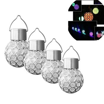 태양열 LED 행잉 볼 라이트, 방수 태양광 램프 전구, 야외 정원 마당 파티오 장식