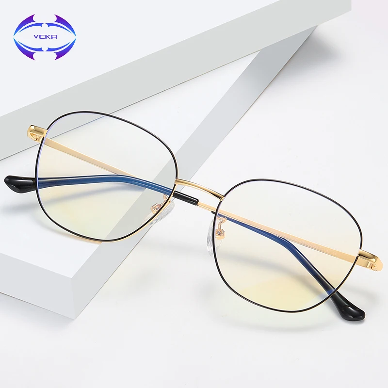 Best VCKA Women Computer Anti Blue Light Glasses Men Alloy frame Eyeglasses Optical Eye Spectacle UV Blocking Gaming Filter Eyewear