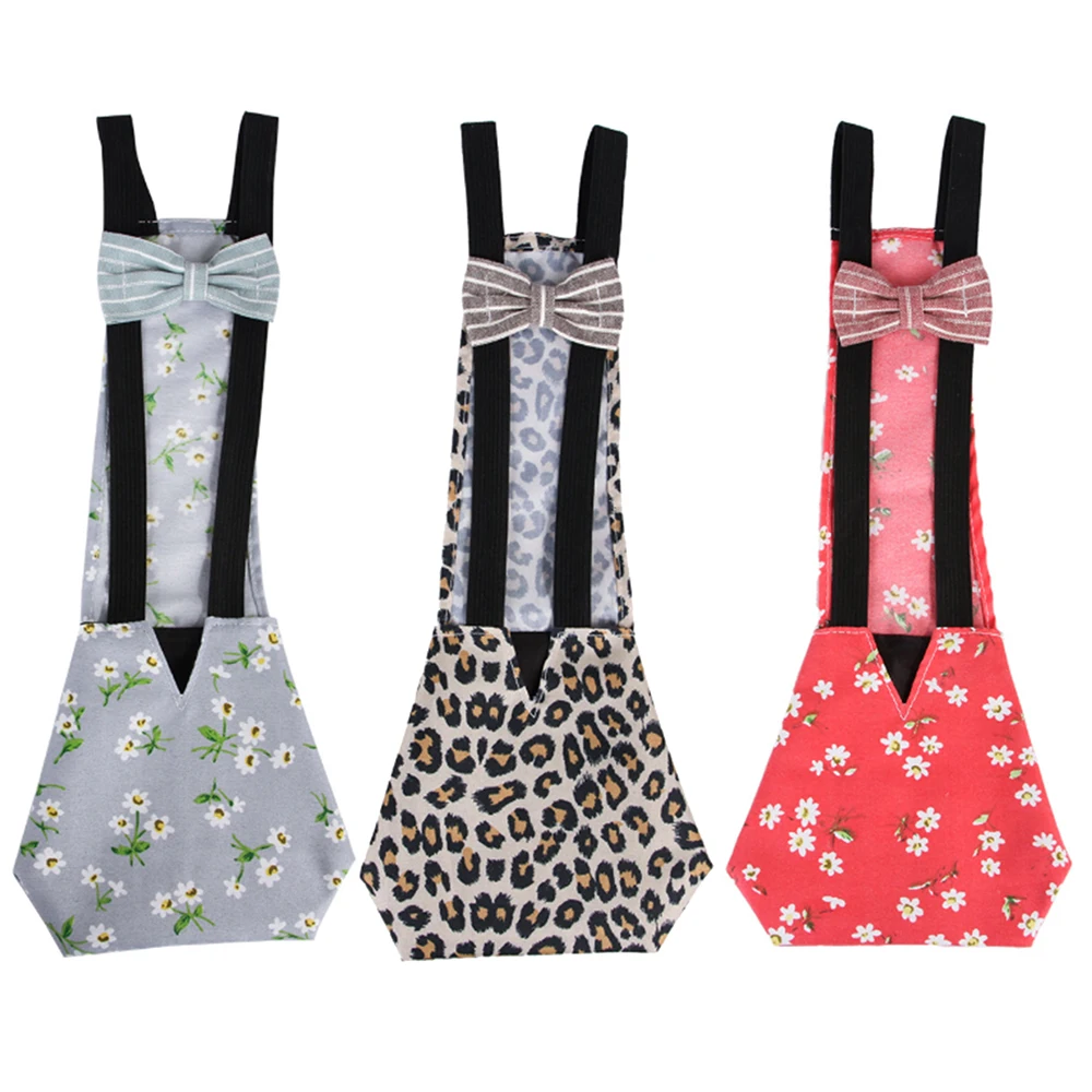 

Pet Chicken Duck Diaper Washable Poultry Goose Clothes Bowknot Printing Design With Elastic Band Drop Shipping N29