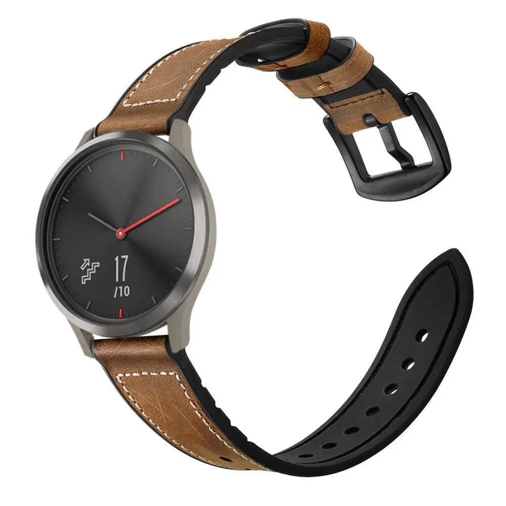 Кожаный ремешок для часов на замену часы ремешок для Garmin Vivoactive 3/Vivomove HR спортивный ремешок на запястье, браслет аксессуары