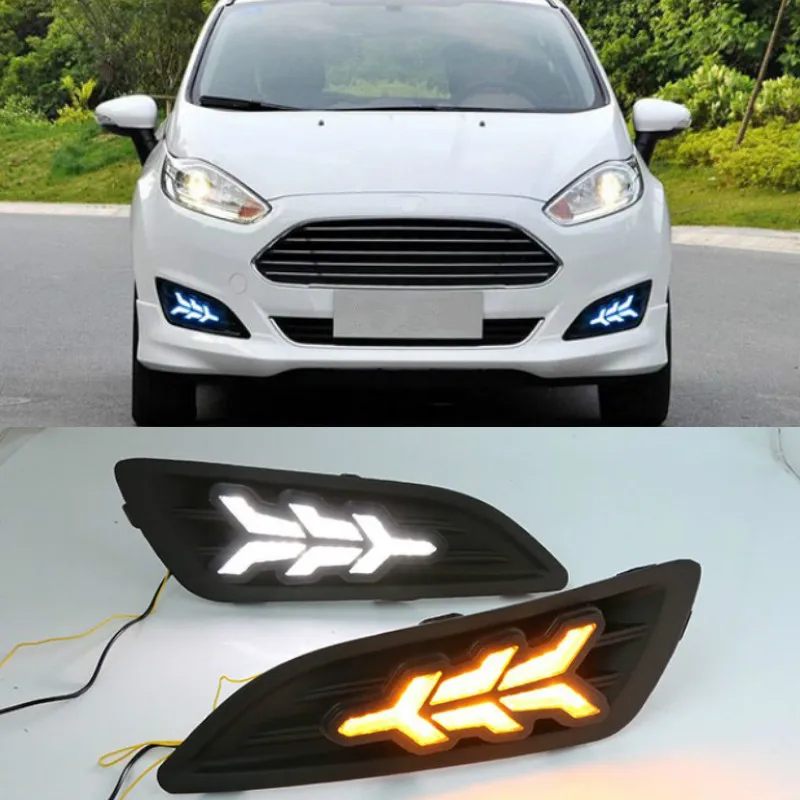 Светодиодные дневные ходовые огни 1 пара для Ford Fiesta 2013 2014 2015 2016 ДХО