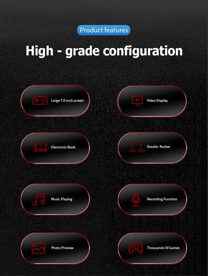 X40Pro 7 inch 16G classic retro dual handheld dual rocker video game console inch HD large screen handheld TV game console