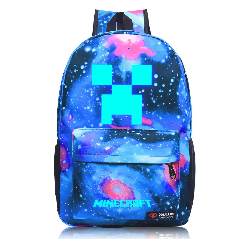 Mochila de MINECRAFT para niños y mujeres, morral escolar luminoso clásico, resistente al agua - Imagen 4