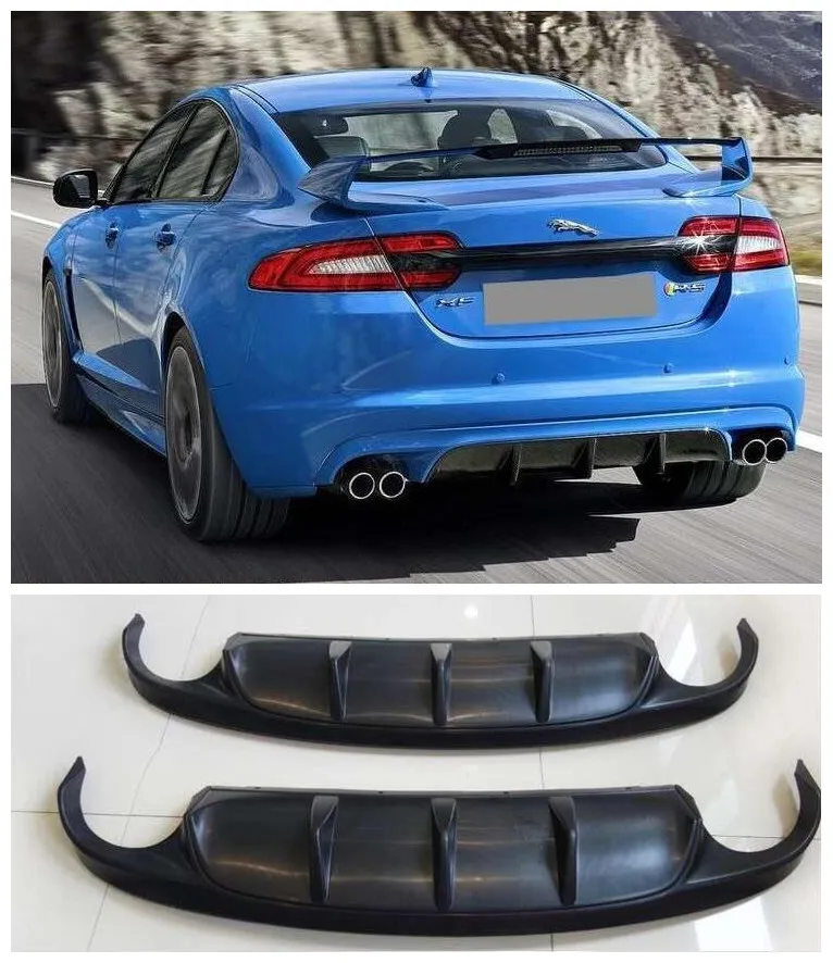 

ABS Black Car Rear Bumper Lip Diffuser Protector Fits For Jaguar XF 2009 2010 2011 2012 2013 2014 2015
