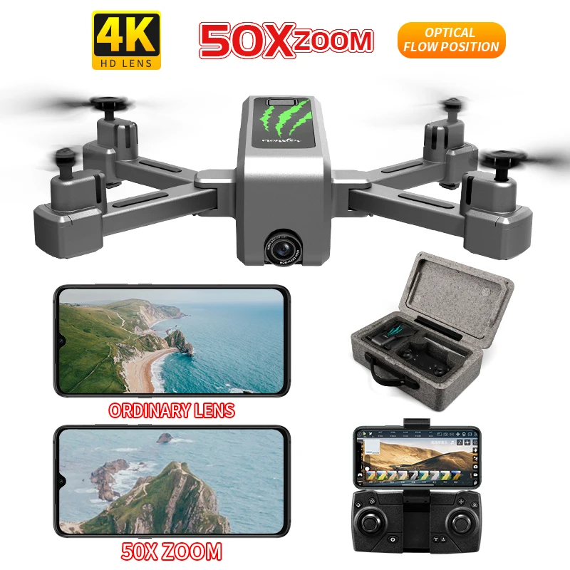 H5 Радиоуправляемый Дрон с камерой 4K Wifi FPV оптический поток двойная камера складной Квадрокоптер Дрон стабилизация Gimbal 50X Zoom