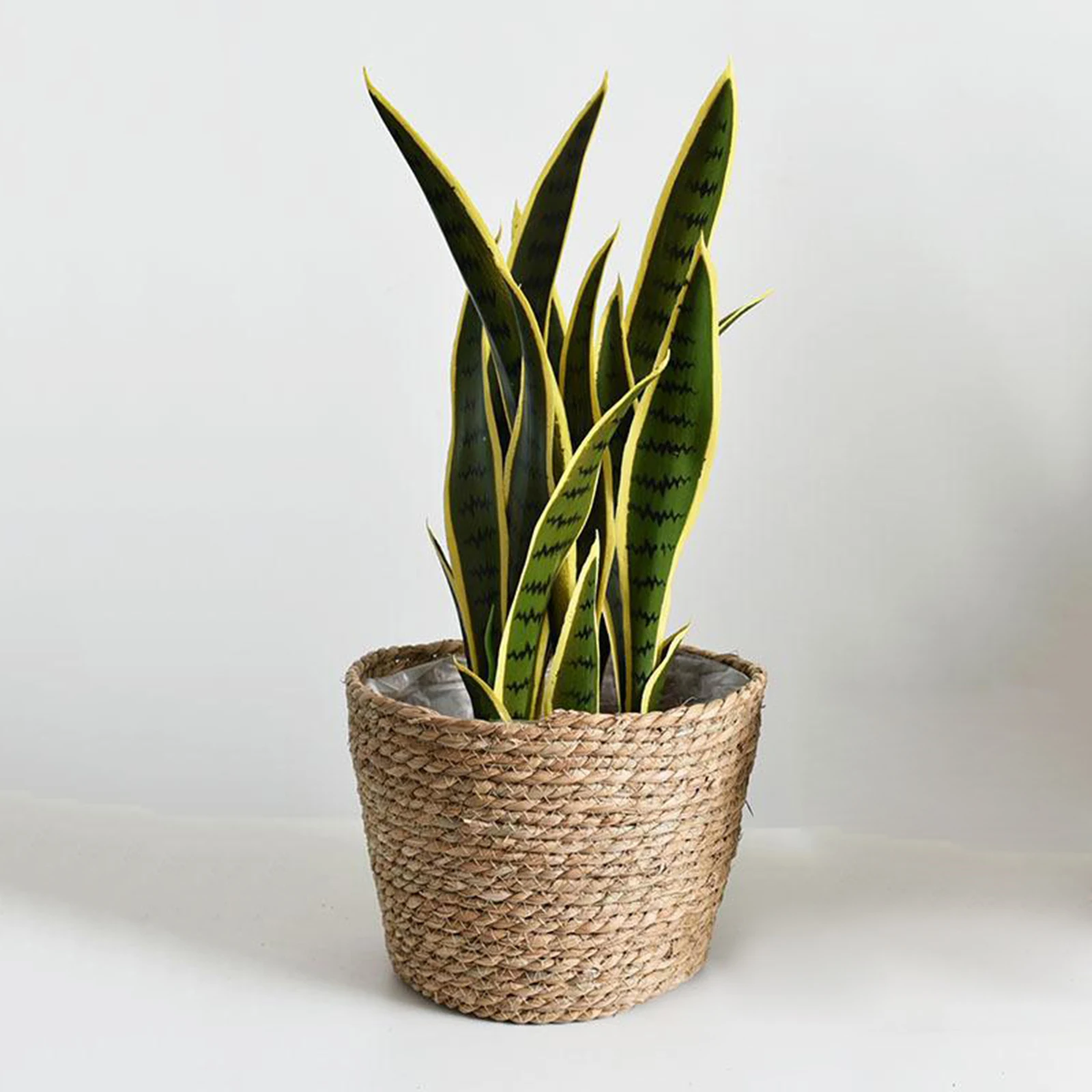 Rustic Handmade Seagrass Plant Basket Flower Pot Laundry Bag Storage Lining Planter Pots Container Flowerpot Organizer Decor