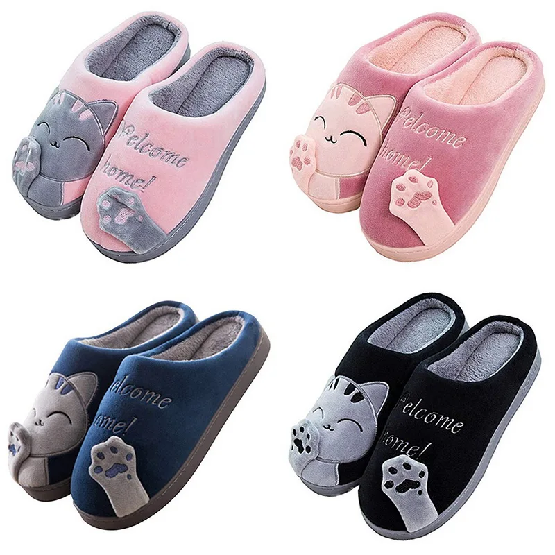 

Drop Shipping Women Winter Home Slippers Non-slip Soft Winter Warm House Slippers Indoor Bedroom Lovers Couples Floor