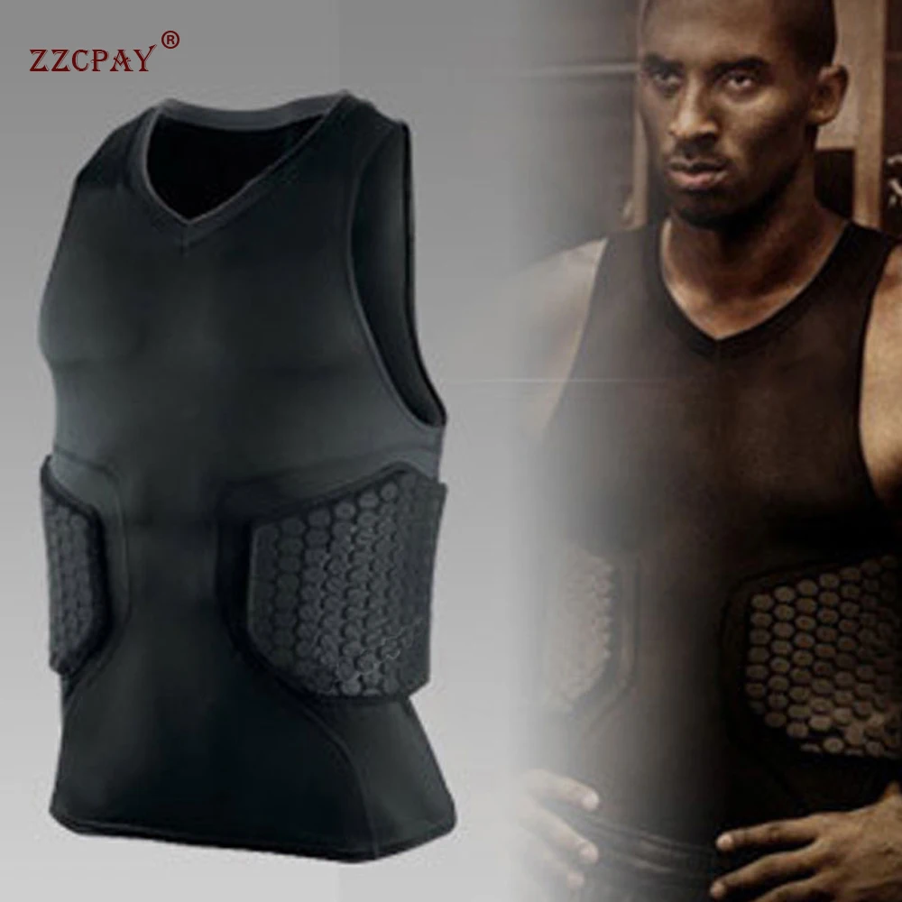 Vest Tight Male Honeycomb Protective Gear Training Shorts Suit Football Basketball Paintball Rib Protector sports shorts sports suit