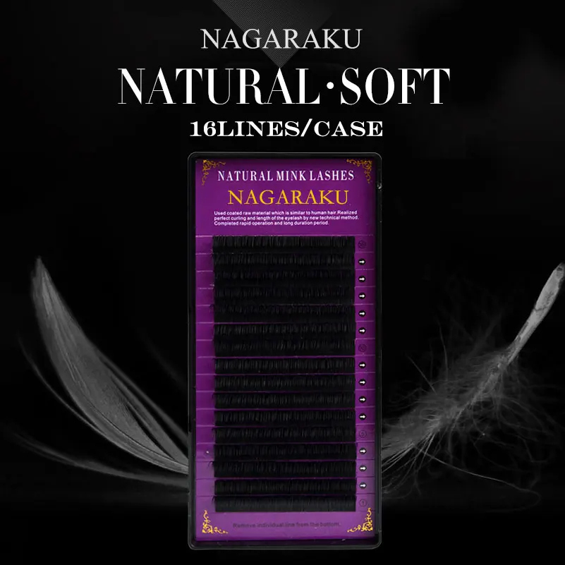 Extension-Lashes Faux-Lash Individual-Eyelash Professionals Soft Natural Nagaraku 16rows