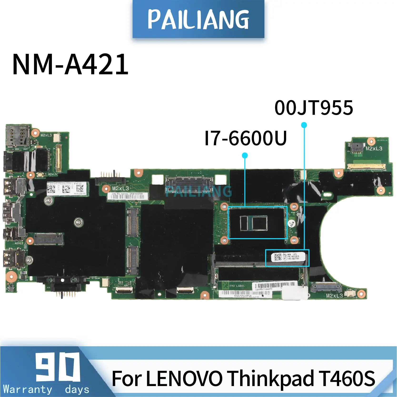 

Материнская плата для ноутбука LENOVO Thinkpad T460S 00JT955 NM-A421 SR2F1 4G RAM, материнская плата для ноутбука, протестированная DDR3