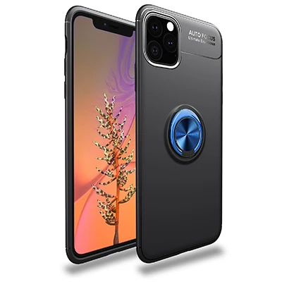 Black Blue Роскошный автомобильный чехол-держатель для iPhone X, XR, XS, Max, чехол для телефона, чехол для iPhone 6, 7, 8 plus, мягкий силиконовый бампер, защитный чехол - Цвет: Black Blue