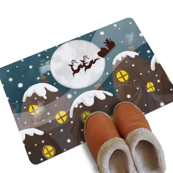 

Christmas Element Pattern Foot Mat/XMAS Decor/Toilet Bathroom Entrance/Bedroom Living Room/Home Dressing Supplie
