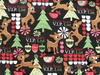 

50x148cm Christmas fawn Cotton Poplin Fabric for Girl baby Dress Sewing Patchwork Tilda Quilting Cloth
