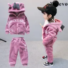 Теплая удобная зимняя одежда с капюшоном для новорожденных девочек; теплый комплект одежды высокого качества для детей; модная осенняя одежда для младенцев