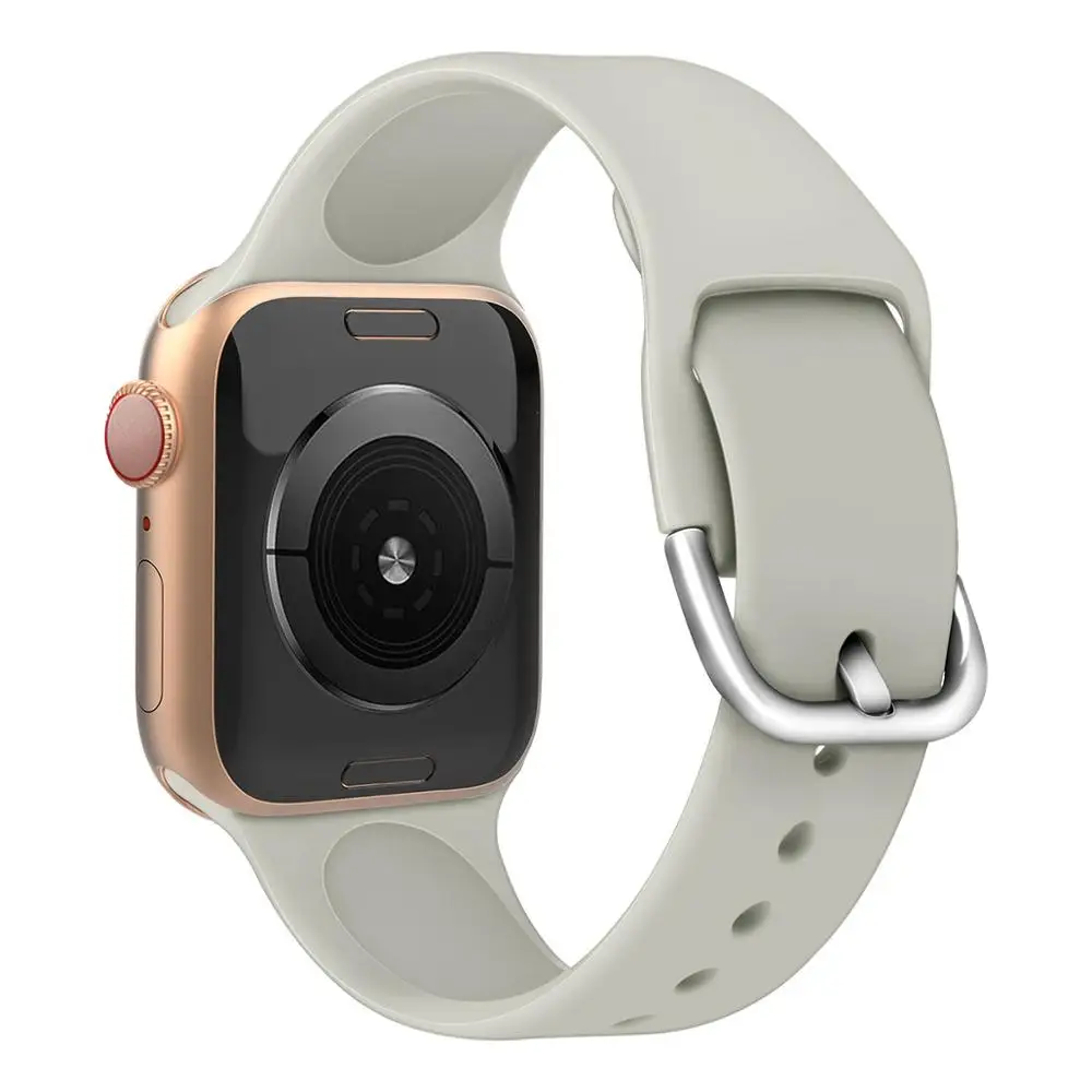 03 gray Ремешок для Apple Watch Band 38 мм 40 мм 42 мм 44 мм резиновый спортивный силиконовый ремешок IWatch для Apple Watch Series 4 3 2 1 бренд - Цвет ремешка: 03 gray